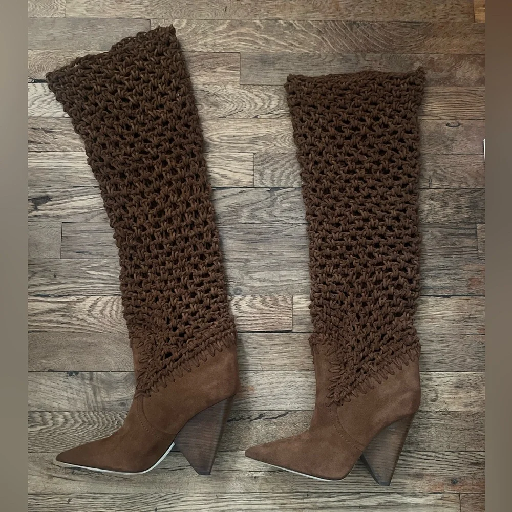 Saint Laurent Suede Twine Niki 105 Boot - Picture 3 of 14